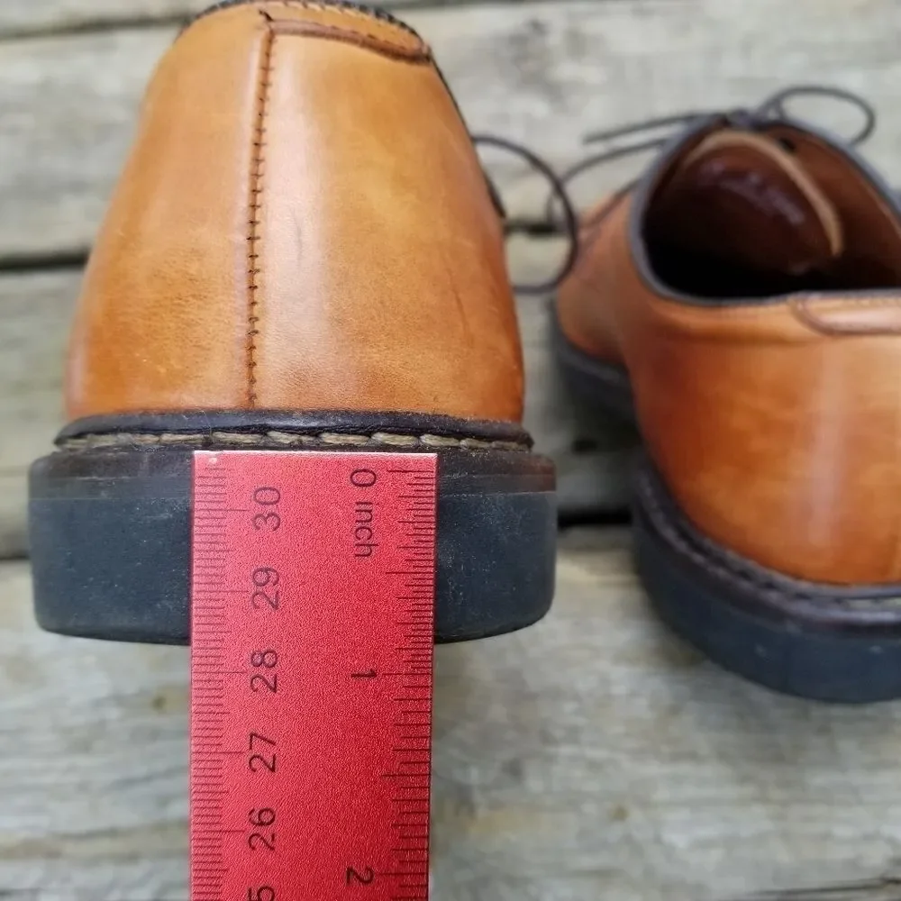 Allen Edmonds Split Front Moc Toe‎ Oxfords Derby Tan Leather Casual Dress 10 D